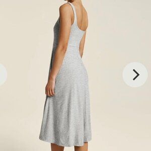 Beyond Yoga Featherweight At The Ready Midi Dress- Heathered Gray/Silver Mist